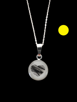 Erinnerungsschmuck mit Tierfell in Herzform - Kreis - vergoldet Gold