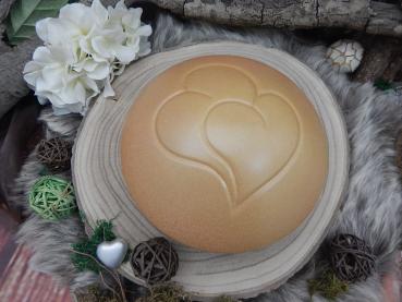 Tierurne Außenbereich - Diskusform mit Doppelherz, Sand, Volumen: ca. 0,90 Ltr. (Auslaufmodell)