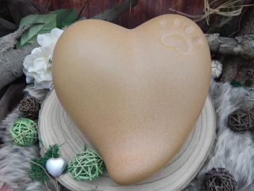 Tierurne Außenbereich - Herzform mit Pfote, Sand, Volumen: ca. 3,00 Ltr. (Auslaufmodell)