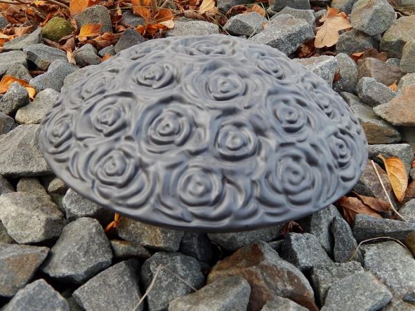 Tierurne für den Außenbereich, Diskus Rose, Grau-Schwarz, Volumen: ca. 1,50 Ltr.