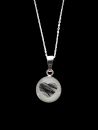 Erinnerungsschmuck - Premium-Halskette 45 cm + Kreis mit Tierfell in Herzform 925 Silber